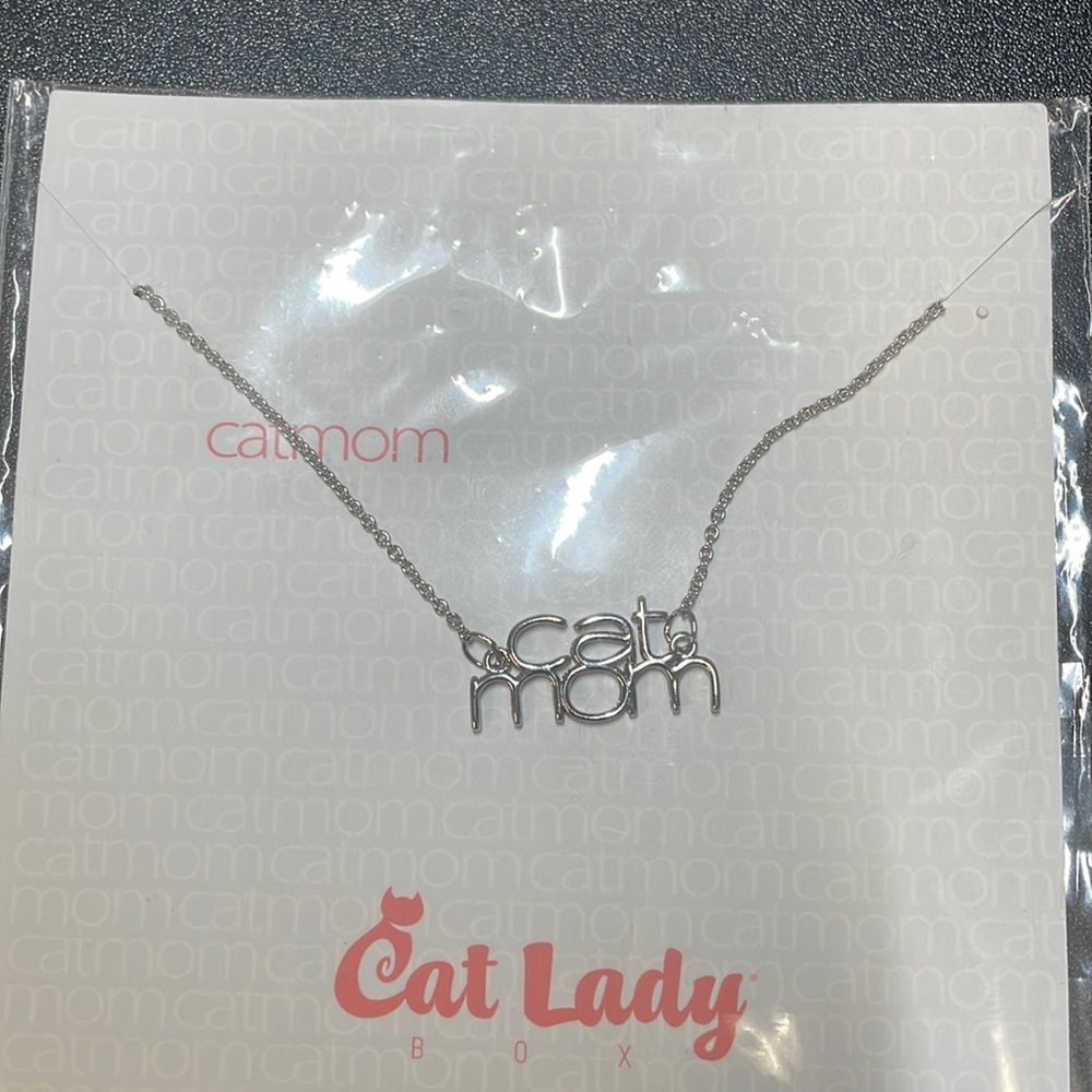 Cat mom necklace from cat lady box.